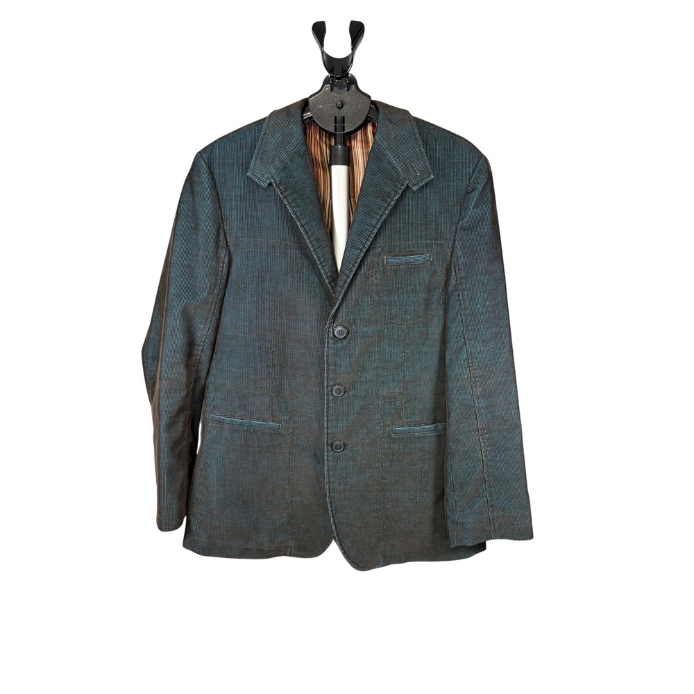Black‎ Rivet Mens Blue Corduroy 3 Button Blazer Jacket Large